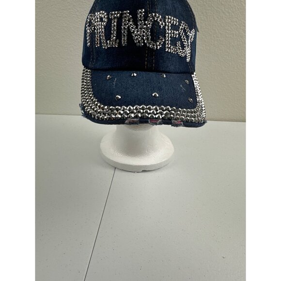 Princess Rhinestone Denim Cap For Women’s Adjustable Bling Hat  Bedazzled Brim - Picture 3 of 10